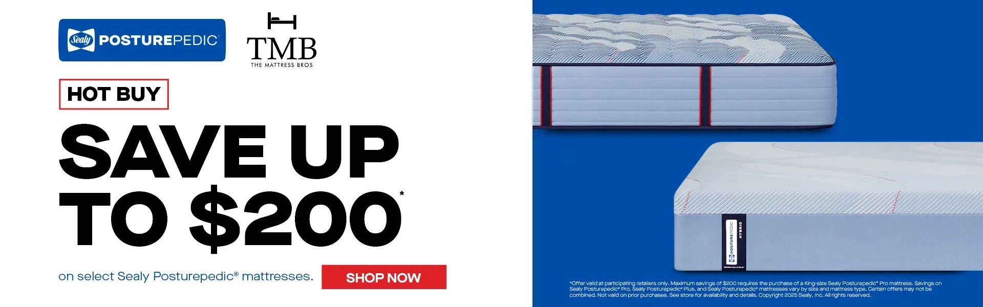 Hot Buy! Save up to $200 on select Sealy